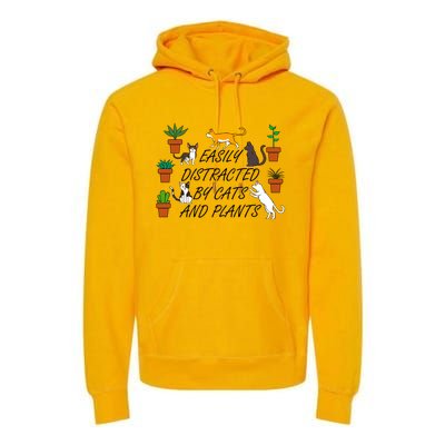 Cats And Plants Funny Gardening For Gardener Great Gift Premium Hoodie