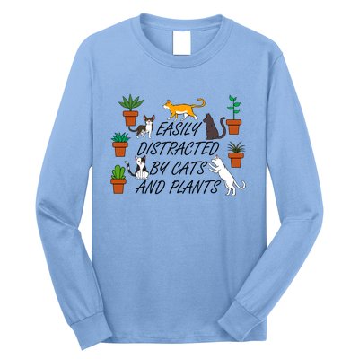 Cats And Plants Funny Gardening For Gardener Great Gift Long Sleeve Shirt