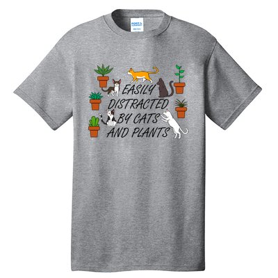 Cats And Plants Funny Gardening For Gardener Great Gift Tall T-Shirt