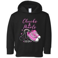 Chucks And Pearls 2024 Kamala Harris For President 47th Toddler Hoodie