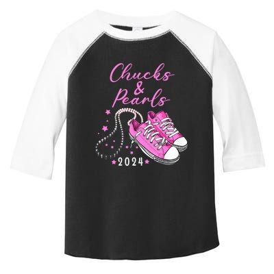 Chucks And Pearls 2024 Kamala Harris For President 47th Toddler Fine Jersey T-Shirt