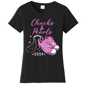 Chucks And Pearls 2024 Kamala Harris For President 47th Women's T-Shirt