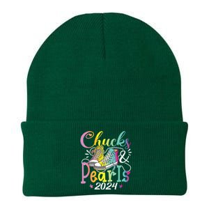 Chucks And Pearls Im With Her Kamala 2024 Knit Cap Winter Beanie