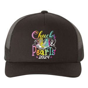 Chucks And Pearls Im With Her Kamala 2024 Yupoong Adult 5-Panel Trucker Hat