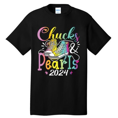 Chucks And Pearls Im With Her Kamala 2024 Tall T-Shirt