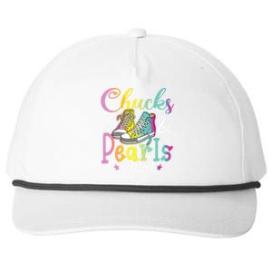 Chucks And Pearls Im With Her Kamala 2024 Snapback Five-Panel Rope Hat