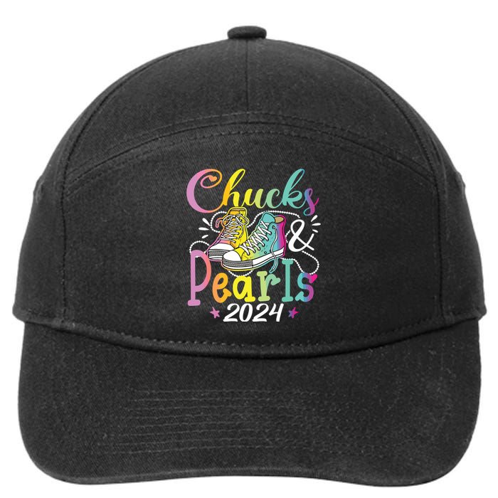 Chucks And Pearls Im With Her Kamala 2024 7-Panel Snapback Hat