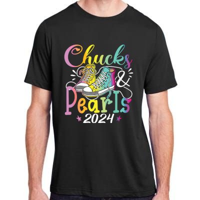 Chucks And Pearls Im With Her Kamala 2024 Adult ChromaSoft Performance T-Shirt