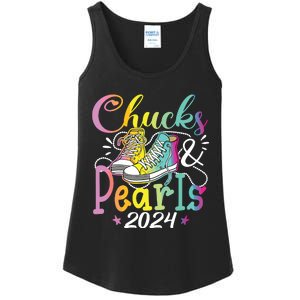 Chucks And Pearls Im With Her Kamala 2024 Ladies Essential Tank