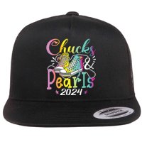 Chucks And Pearls Im With Her Kamala 2024 Flat Bill Trucker Hat