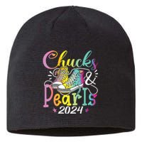 Chucks And Pearls Im With Her Kamala 2024 Sustainable Beanie