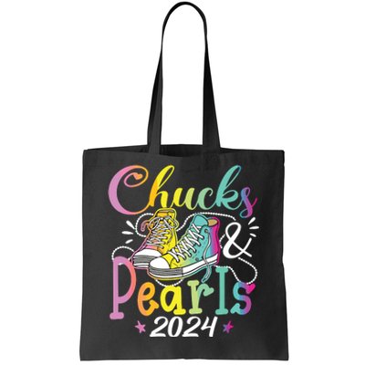 Chucks And Pearls Im With Her Kamala 2024 Tote Bag