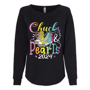 Chucks And Pearls Im With Her Kamala 2024 Womens California Wash Sweatshirt