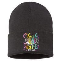 Chucks And Pearls Im With Her Kamala 2024 Sustainable Knit Beanie