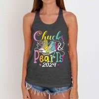 Chucks And Pearls Im With Her Kamala 2024 Women's Knotted Racerback Tank