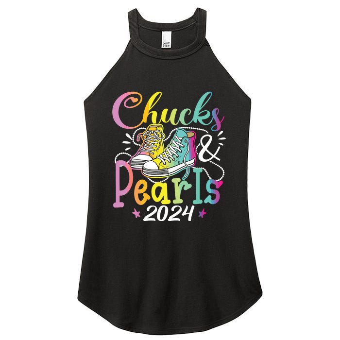 Chucks And Pearls Im With Her Kamala 2024 Women's Perfect Tri Rocker Tank