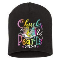 Chucks And Pearls Im With Her Kamala 2024 Short Acrylic Beanie