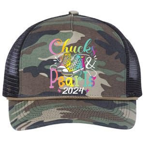 Chucks And Pearls Im With Her Kamala 2024 Retro Rope Trucker Hat Cap