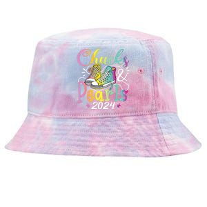 Chucks And Pearls Im With Her Kamala 2024 Tie-Dyed Bucket Hat