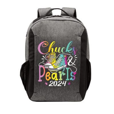 Chucks And Pearls Im With Her Kamala 2024 Vector Backpack