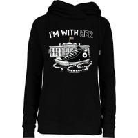 Chucks And Pearls Im With Her Kamala 2024 Retro Vintage Womens Funnel Neck Pullover Hood