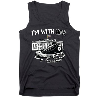 Chucks And Pearls Im With Her Kamala 2024 Retro Vintage Tank Top