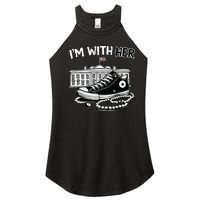 Chucks And Pearls Im With Her Kamala 2024 Retro Vintage Women's Perfect Tri Rocker Tank