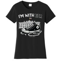 Chucks And Pearls Im With Her Kamala 2024 Retro Vintage Women's T-Shirt