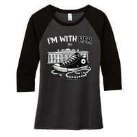 Chucks And Pearls Im With Her Kamala 2024 Retro Vintage Women's Tri-Blend 3/4-Sleeve Raglan Shirt