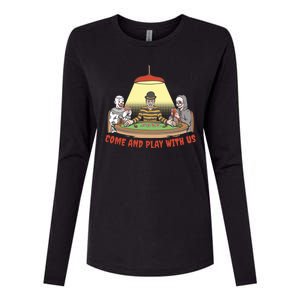 Come And Play With Us Spooky Horror Halloween Womens Cotton Relaxed Long Sleeve T-Shirt