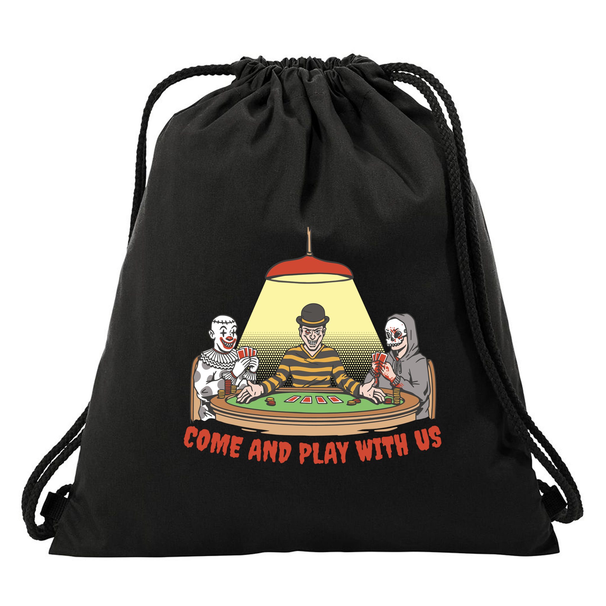 Come And Play With Us Spooky Horror Halloween Drawstring Bag