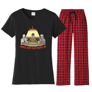 Come And Play With Us Spooky Horror Halloween Women's Flannel Pajama Set