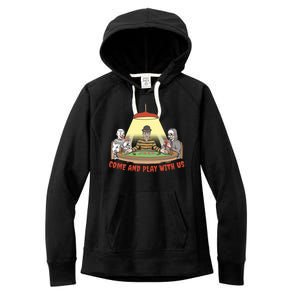 Come And Play With Us Spooky Horror Halloween Women's Fleece Hoodie