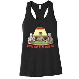 Come And Play With Us Spooky Horror Halloween Women's Racerback Tank