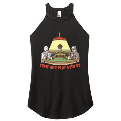 Come And Play With Us Spooky Horror Halloween Women's Perfect Tri Rocker Tank