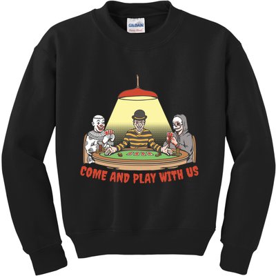 Come And Play With Us Spooky Horror Halloween Kids Sweatshirt
