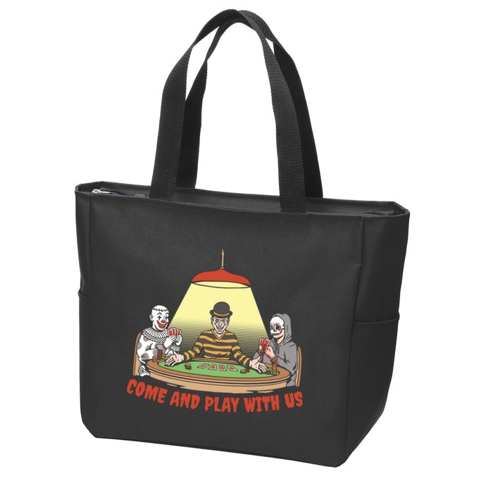 Come And Play With Us Spooky Horror Halloween Zip Tote Bag
