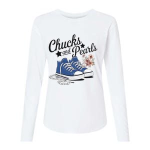 Chucks And Pearls For Ladies 2025 For Ladies Womens Cotton Relaxed Long Sleeve T-Shirt