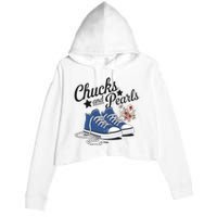 Chucks And Pearls For Ladies 2025 For Ladies Crop Fleece Hoodie