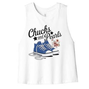 Chucks And Pearls For Ladies 2025 For Ladies Women's Racerback Cropped Tank