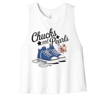 Chucks And Pearls For Ladies 2025 For Ladies Women's Racerback Cropped Tank