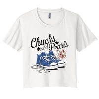 Chucks And Pearls For Ladies 2025 For Ladies Women's Crop Top Tee