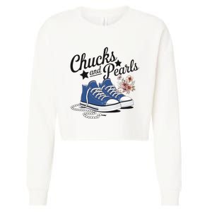 Chucks And Pearls For Ladies 2025 For Ladies Cropped Pullover Crew