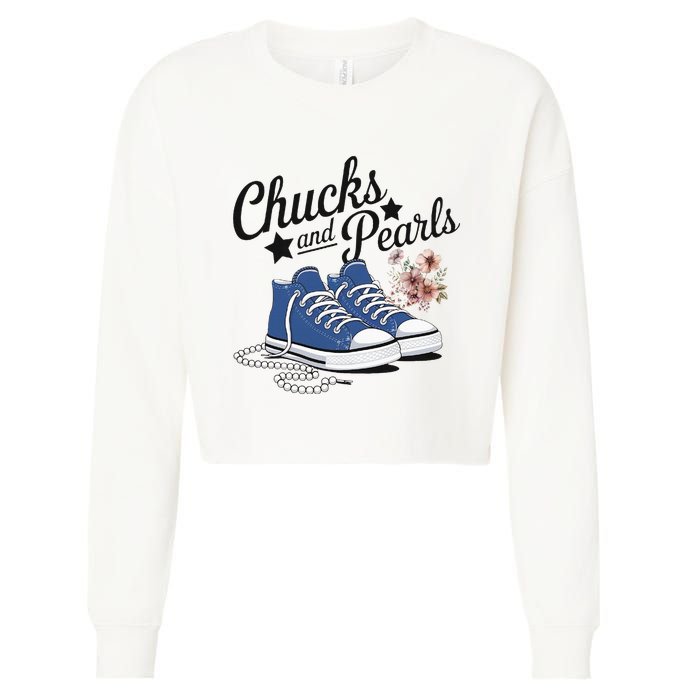 Chucks And Pearls For Ladies 2025 For Ladies Cropped Pullover Crew