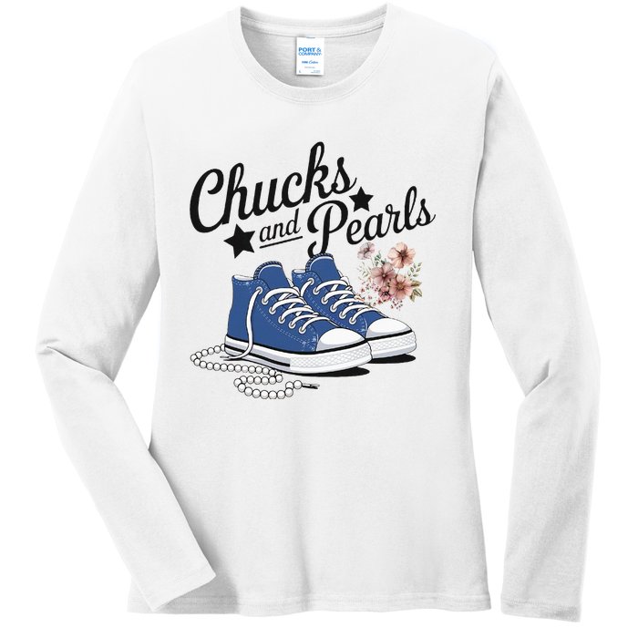 Chucks And Pearls For Ladies 2025 For Ladies Ladies Long Sleeve Shirt