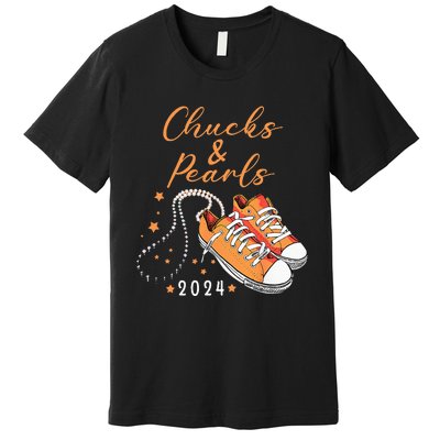 Chucks And Pearls 2024 Kamala Harris For President 47th Premium T-Shirt