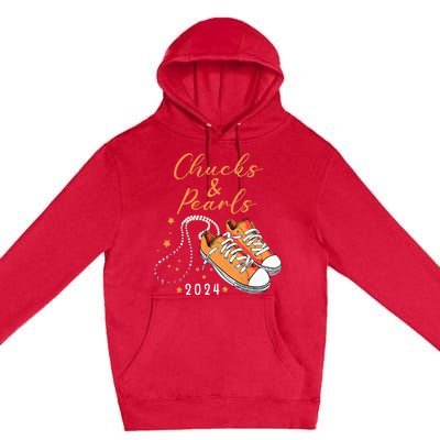 Chucks And Pearls 2024 Kamala Harris For President 47th Premium Pullover Hoodie