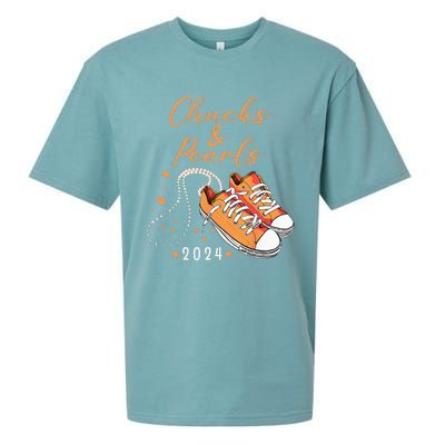 Chucks And Pearls 2024 Kamala Harris For President 47th Sueded Cloud Jersey T-Shirt