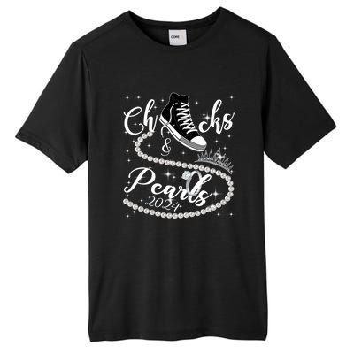 Chucks And Pearls 2024 Kamala Harris 2024 Vote For President Funny Gift Tall Fusion ChromaSoft Performance T-Shirt