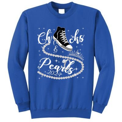 Chucks And Pearls 2024 Kamala Harris 2024 Vote For President Funny Gift Sweatshirt